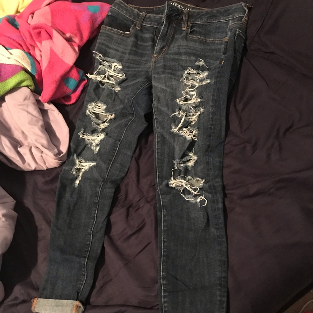 American eagle ripped jeggings